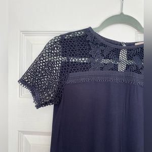 Loft Navy Crochet Top Dress Navy XSP